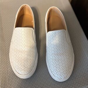 White Perforated Slip-On women’s  Shoes